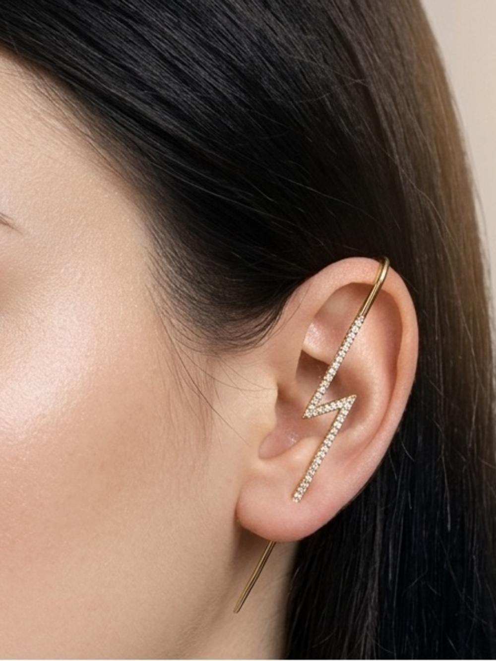 (2) Subloom Rhinestone Ear Wrap Crawler
Lightning Bolt Earring Pair NEW
